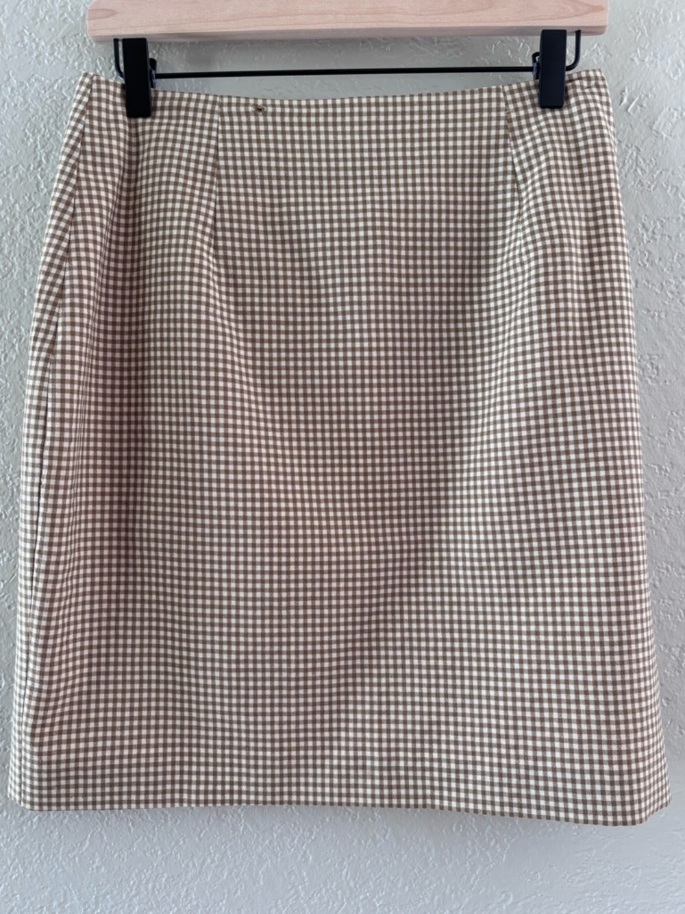 Vintage Pastille Olive Brown Gingham Mini Skirt Size 10 Cottage Core - Picture 2 of 6
